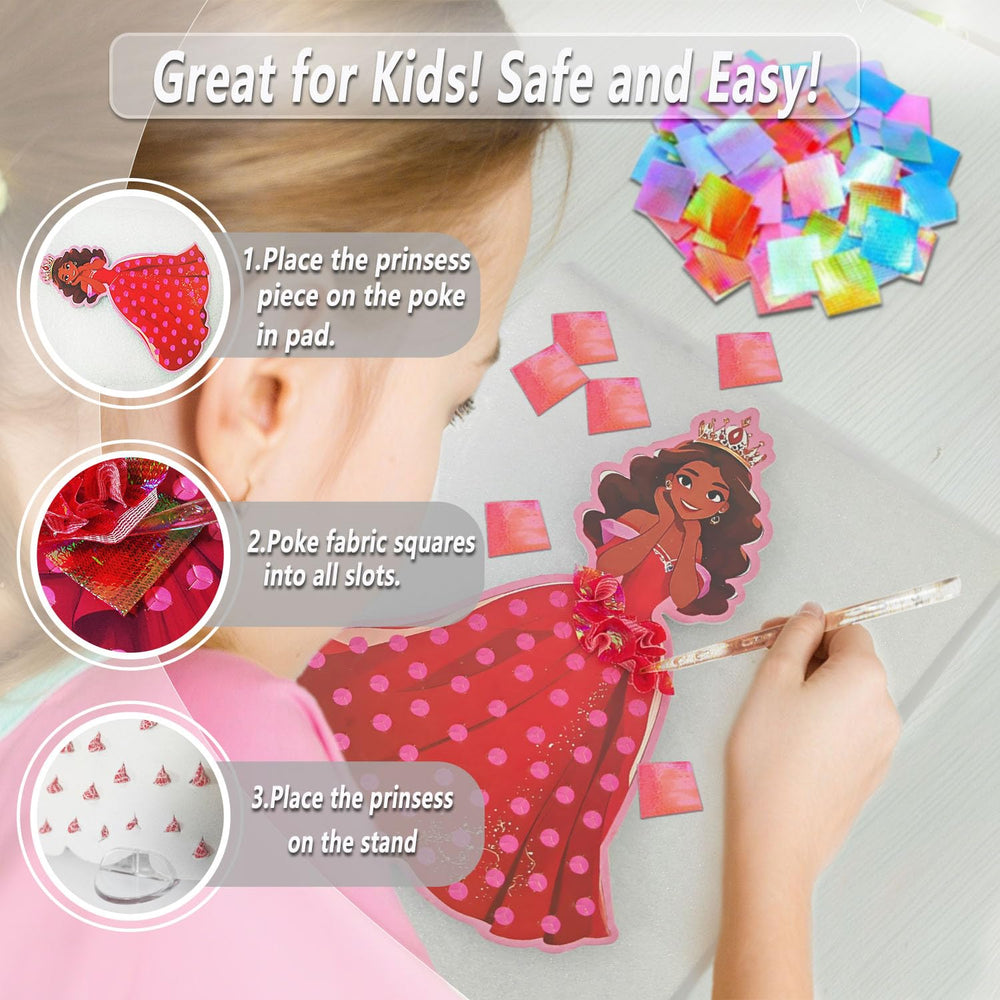 Skyenchant Princess Poke in Art Kit display stands to showcase finished crafts
