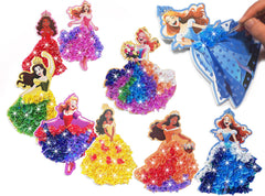 Skyenchant Princess Poke in Art Kit fabric squares for vibrant, glue free dress up play