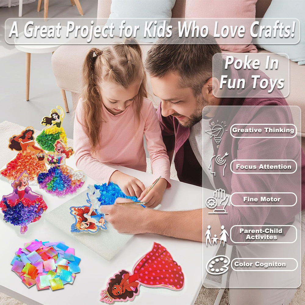 Skyenchant Princess Poke in Art Kit foam princess figures for mess free imagination