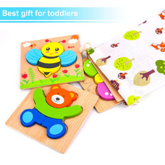 Skyfield wooden animal puzzle fox: lively colors spark imagination and pattern recognition.