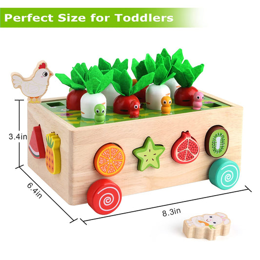 SKYFIELD wooden rabbit, hen, and worm figures spark imaginative farm play.