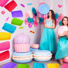 Skyygemm princess party floor sign adds playful candy ambiance