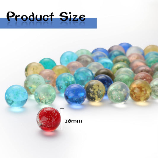 Skylety 16mm glass marbles, handmade with smooth finish for lasting play.
