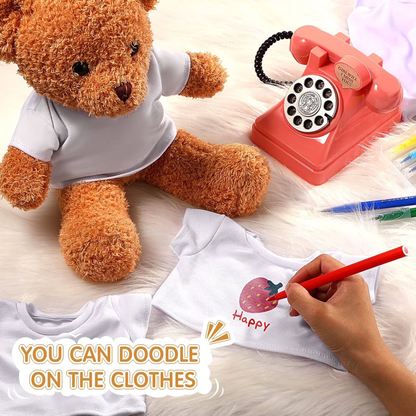 Skylety white bear tee neckband detail; comfortable crew neck design.
