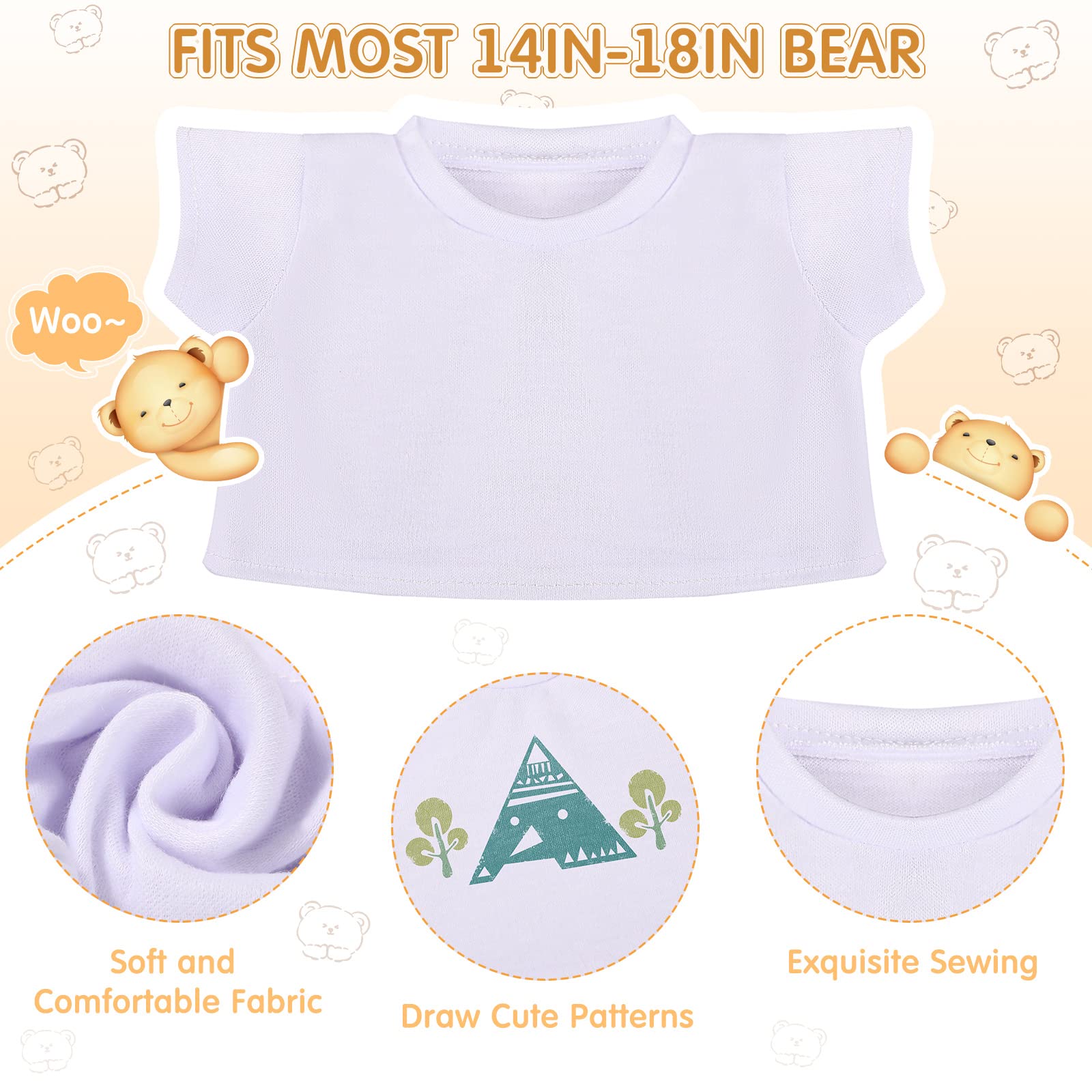 Skylety white bear tee on a plush bear; everyday wear idea.