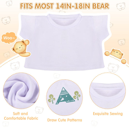 Skylety white bear tee on a plush bear; everyday wear idea.