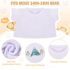 Skylety white bear tee on a plush bear; everyday wear idea.