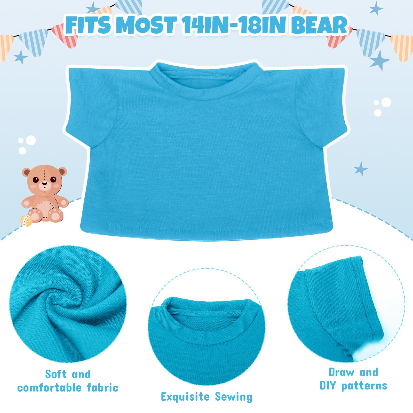 Skylety bear clothes soft fabric tee, gentle on plush skin and durable for daily wear.