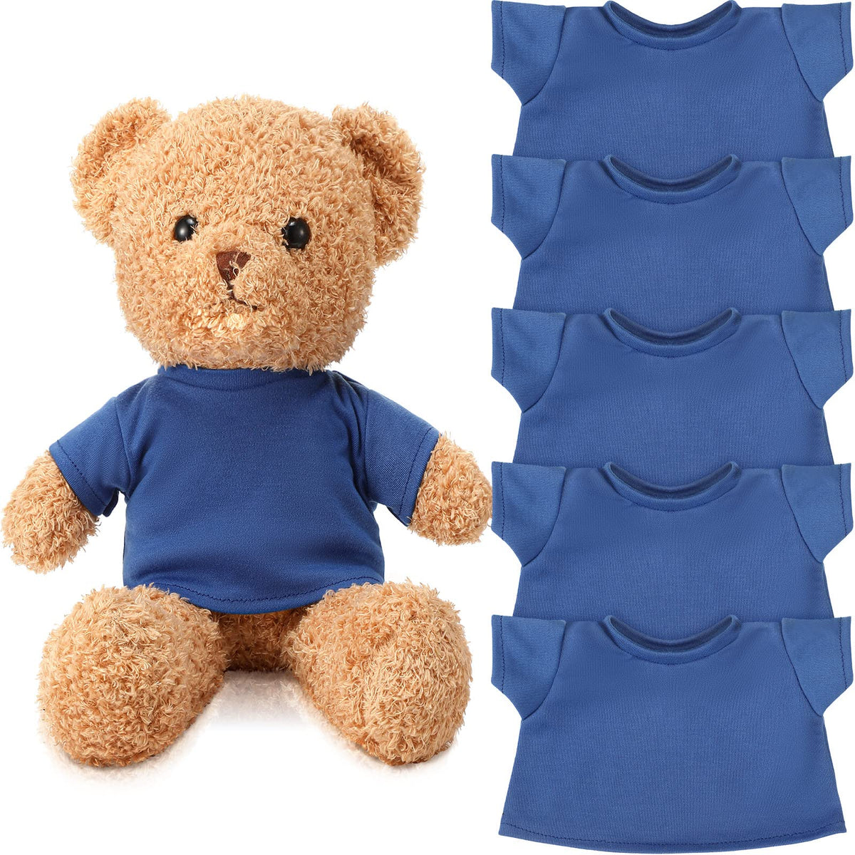 Skylety blue bear t-shirt for 14-18 inch plush toys, easy daily wear.