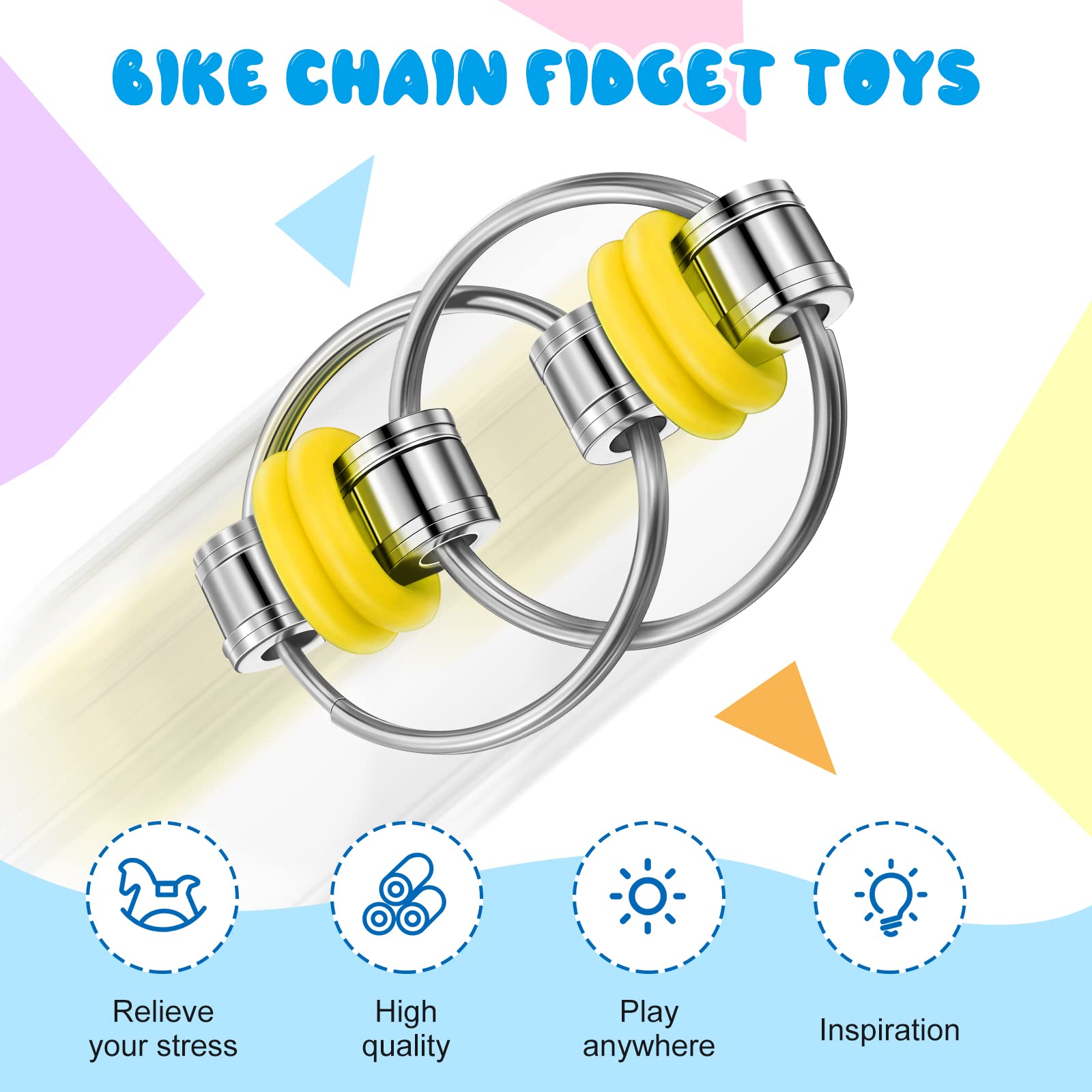 Skylety bike chain fidget purple – silent, portable desktop accessory