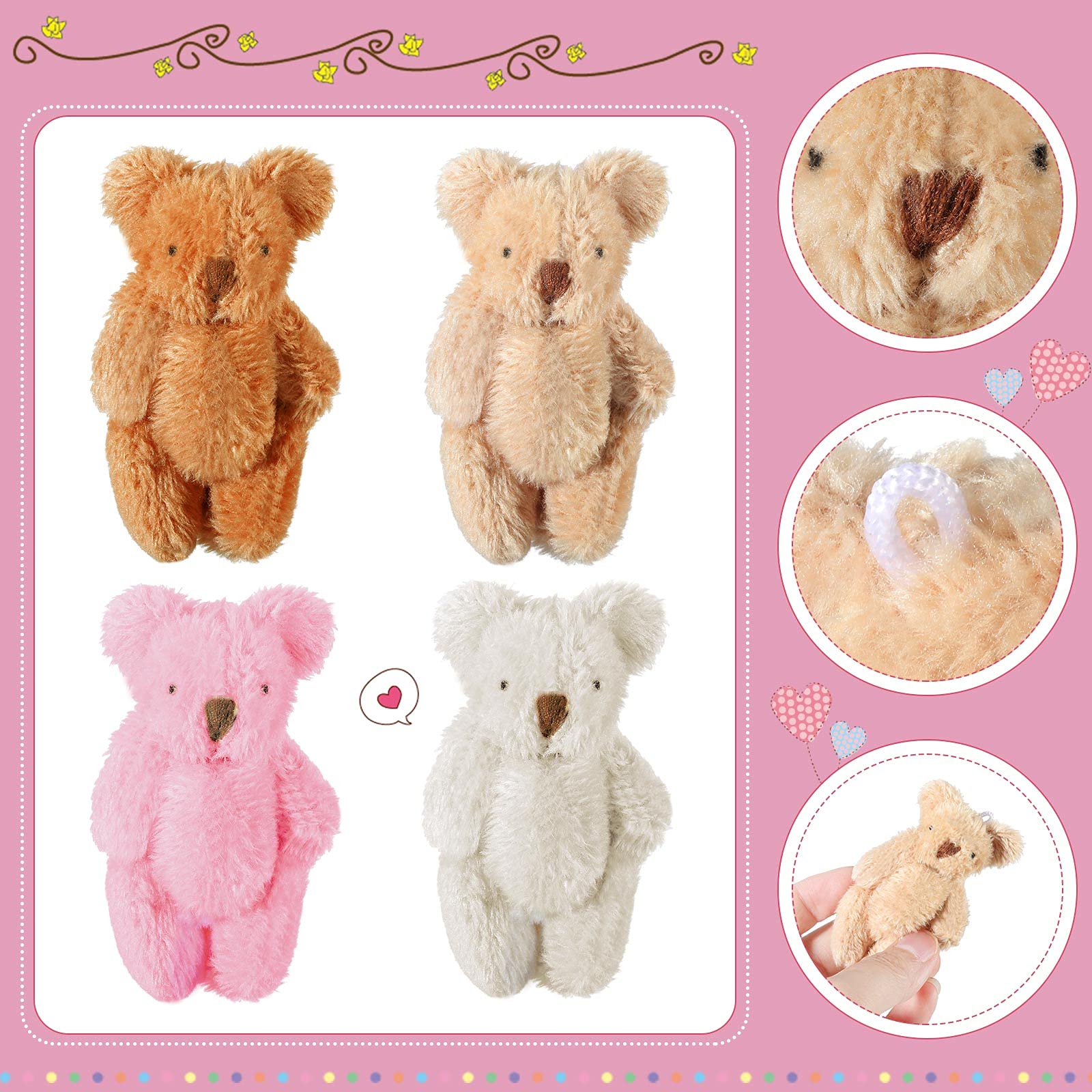 Skylety four-color mini bears set for varied decorative themes.
