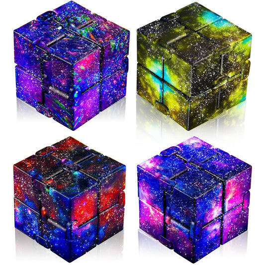 Skylety Cube Anxiety Relief Toy in galaxy purple, perfect for reducing stress during work breaks