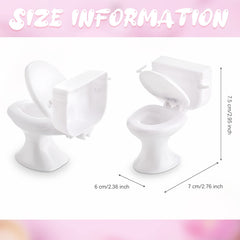 Skylety dollhouse bathroom toilet seat detail enhances scene realism.