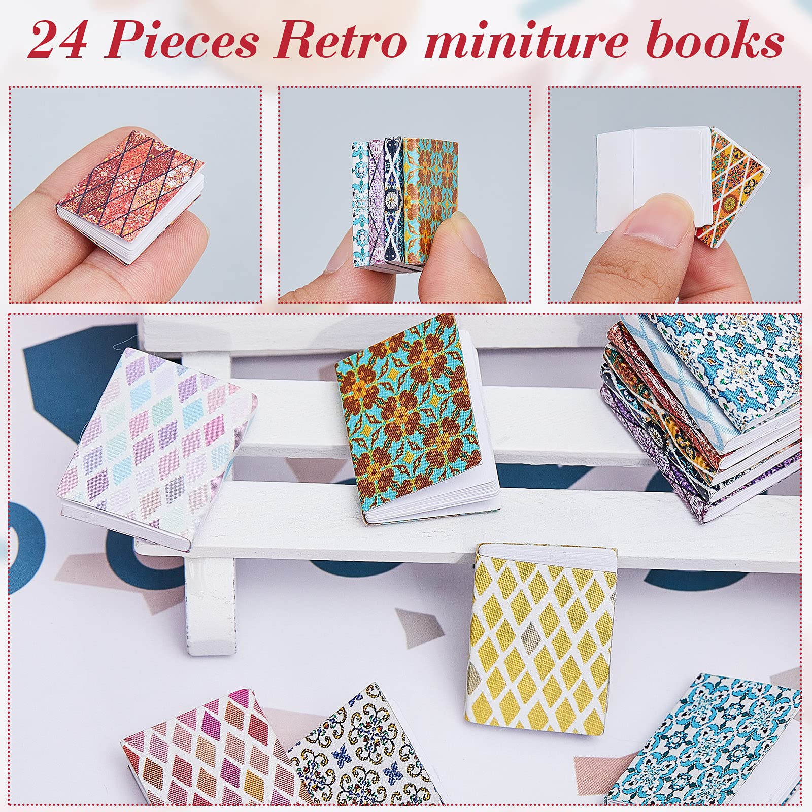 Skylety dollhouse books collection adds realism and depth to rooms.