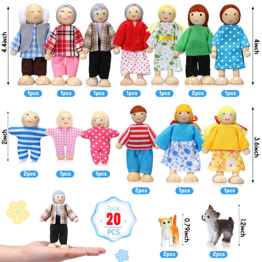 Skylety grandparent dolls in soft outfits for family scenes