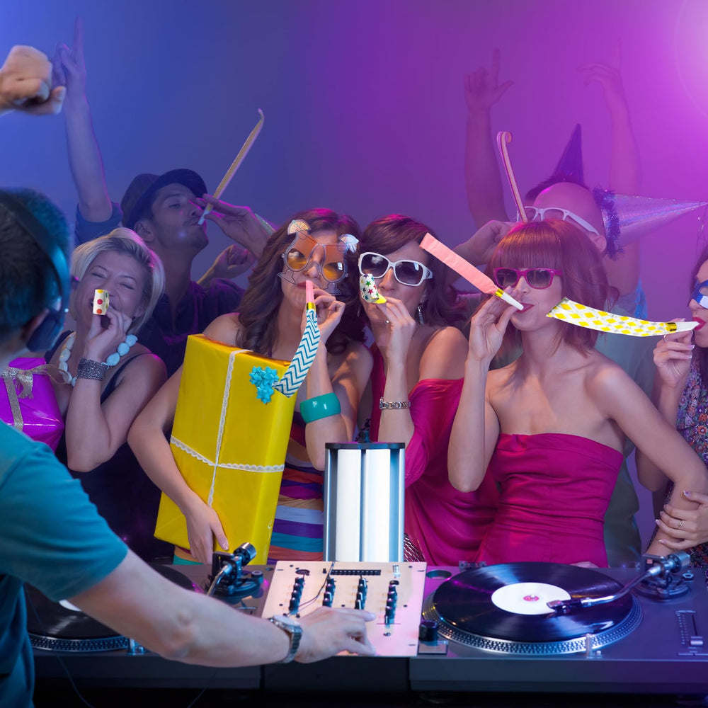 Skylety festive pack displayed in a lively party setting