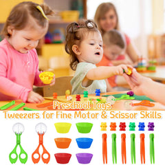 Skylety fine motor play with bears enhances grip and coordinated hand movements.