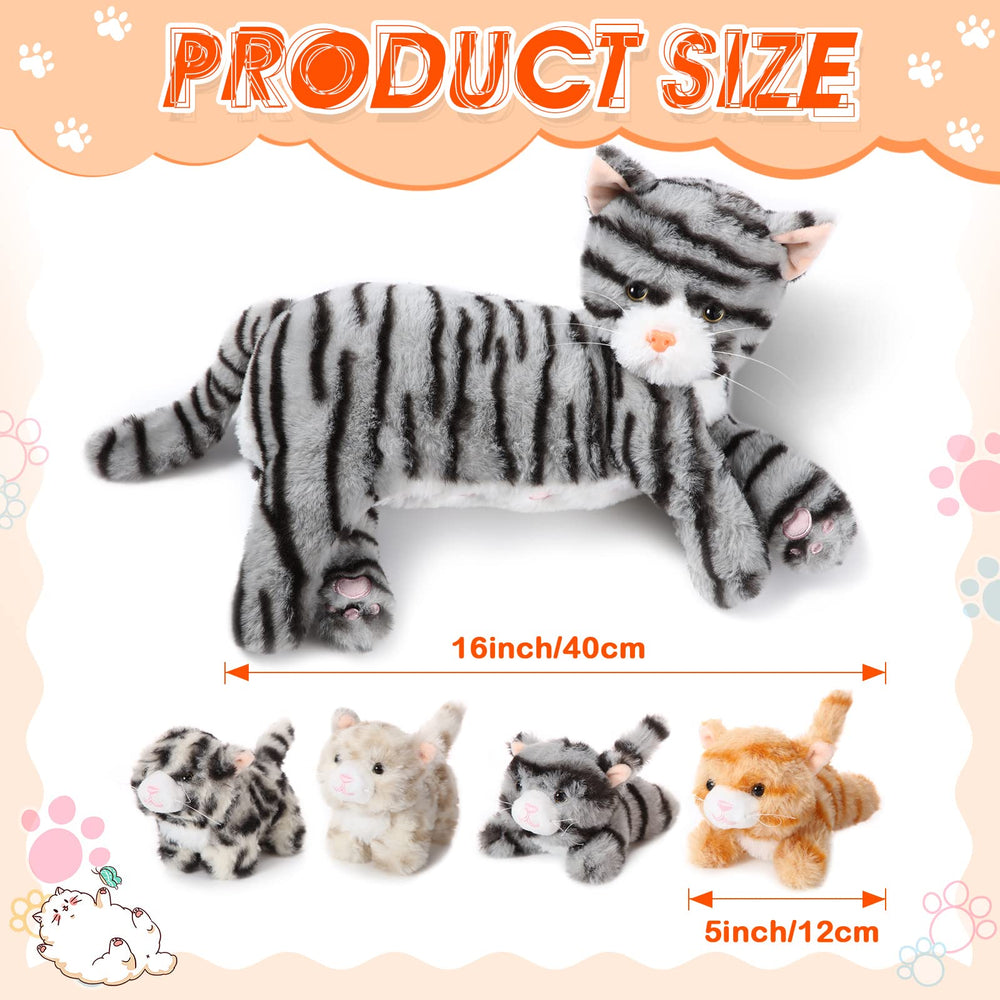 Skylety four-kittens 5-inch plush set for imaginative play and comfort.