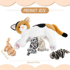 Skylety four-kittens plush toys for imaginative tea parties and bedtime.