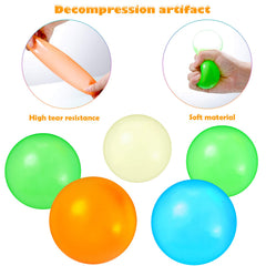 Skylety glow sticky ball on ceiling displaying glow-in-the-dark effect