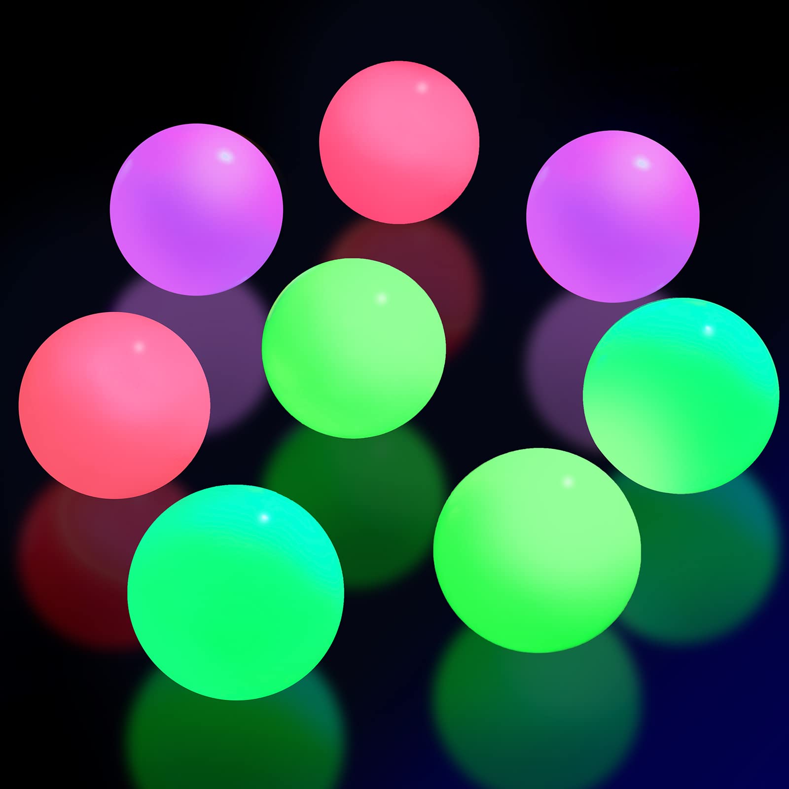 Skylety glow sticky balls on the ceiling create playful ambience for glow moments.