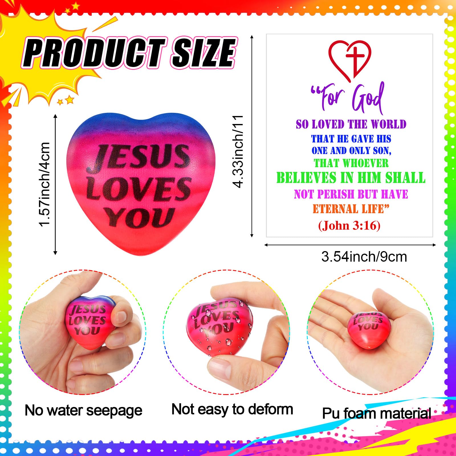 Skylety Jesus Loves You rubber bracelet shown in bright tones for daily faith reminders