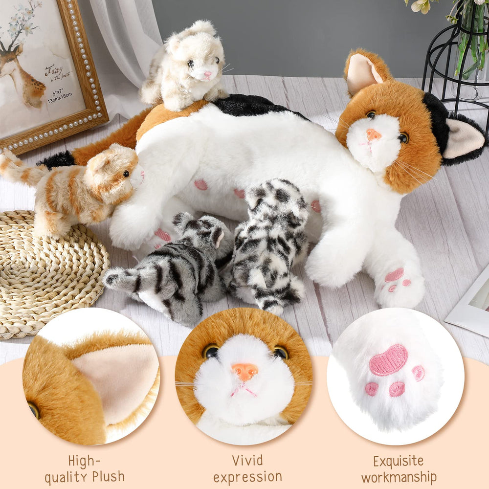Skylety magnets in belly and nose feature for close mother-kitten interaction.
