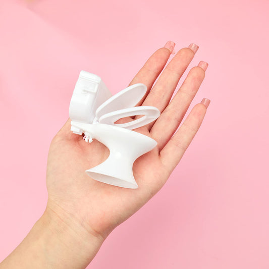 Skylety mini toilet seat white, top view for close-up display.