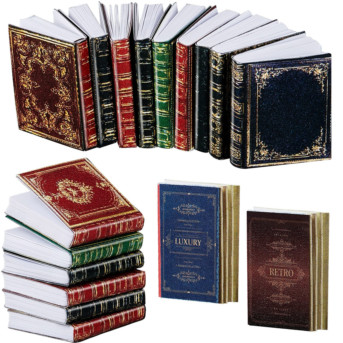 Skylety 24-piece miniature books for 1:12 dollhouses add color and charm.
