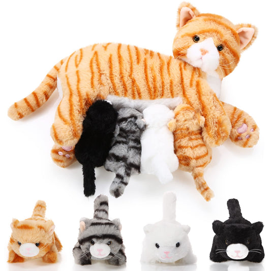 Skylety Nurturing Cat mommy-cat plush offers comforting hugs and cuddle time