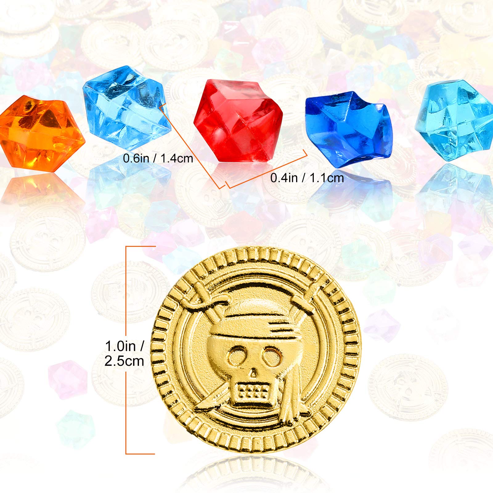 Skylety pirate gold coins embossed skull add authentic pirate charm to treasure hunts and games.