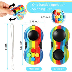 Skylety Rainbow Fidget Pad close-up shows crisp-click buttons for satisfying sensory feedback.