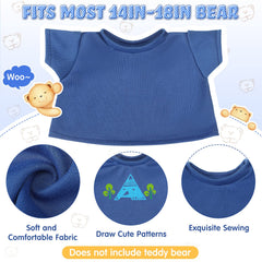 Skylety six-pack blue bear tees for quick outfit changes on plush bears.