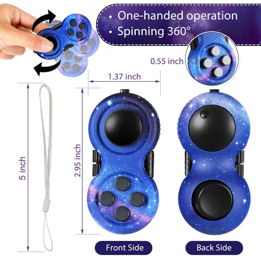Skylety Starry Blue fidget pad side view for focus and calm.