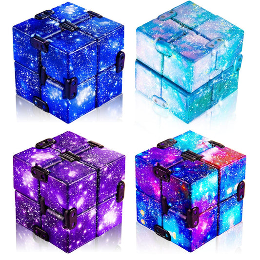 Skylety Starry Infinity Cube four-pack, colorful tactile relief for focus at work