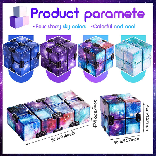 Skylety Starry Infinity Cube handheld close-up shows smooth edges for calming fidgeting