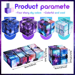 Skylety Starry Infinity Cube handheld close-up shows smooth edges for calming fidgeting