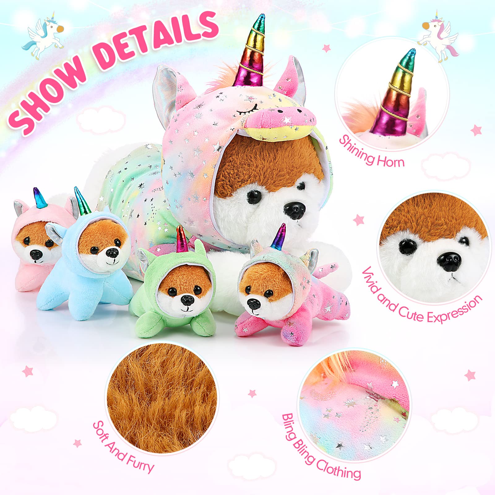 Skylety unicorn puppy huggable size suitable for naps and cuddles