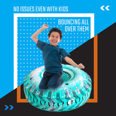 Skywin blue inflatable bunkers durable for repeated use during play