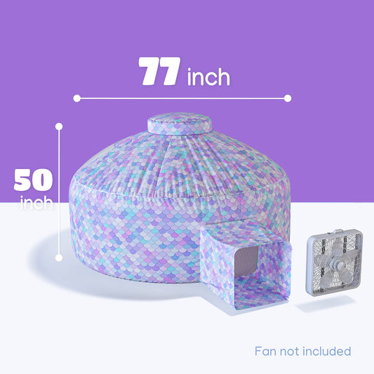 Skywin Dream Castle Den mermaid-scale design sparks imaginative play.
