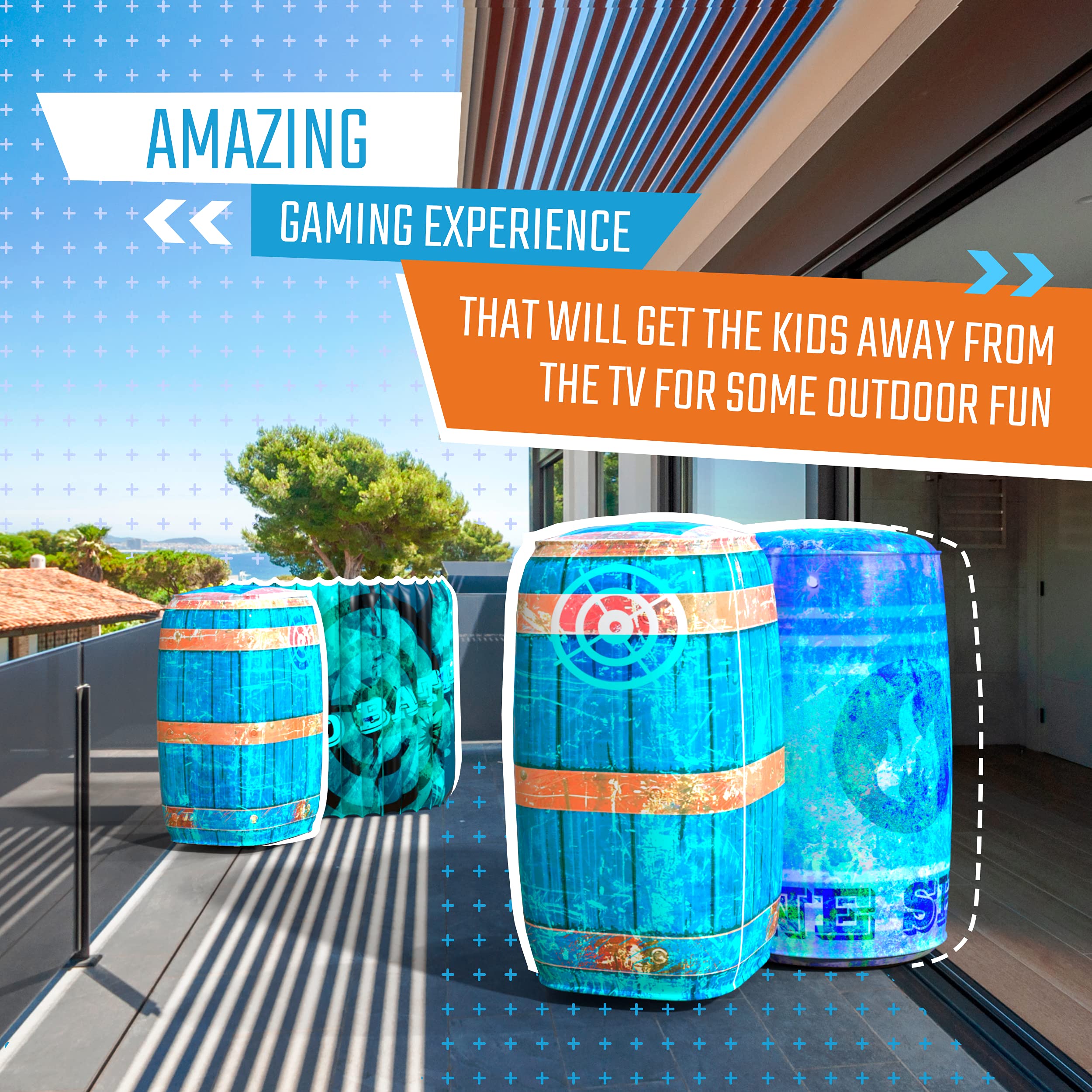 Skywin easy-setup inflatable bunkers for quick play spaces