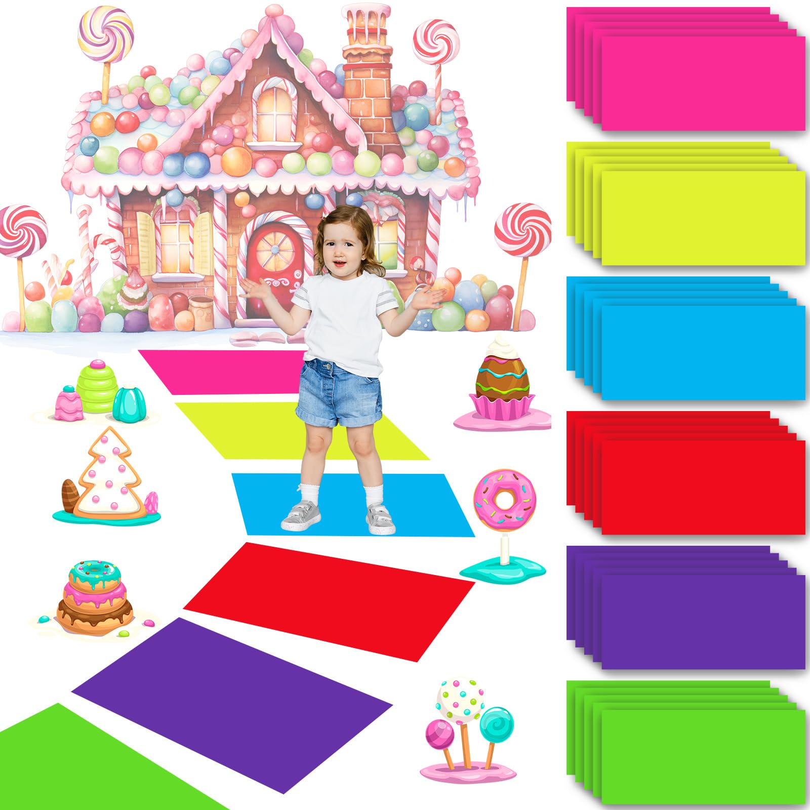 Skyygemm candy donut floor sticker runway adds vibrant color to candy themed events.