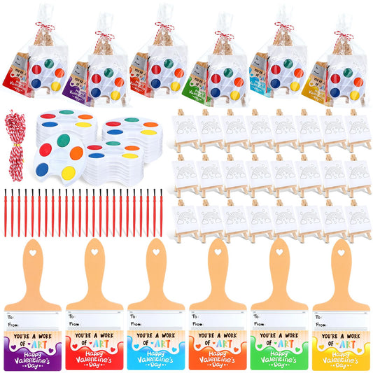 Skyygemm paint-brush Valentine card ready for classroom exchange and gifting