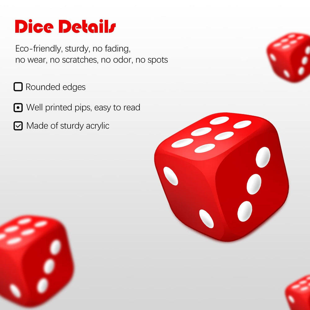 SLAKOZYT acrylic dice with rounded edges, durable and scratch-resistant.
