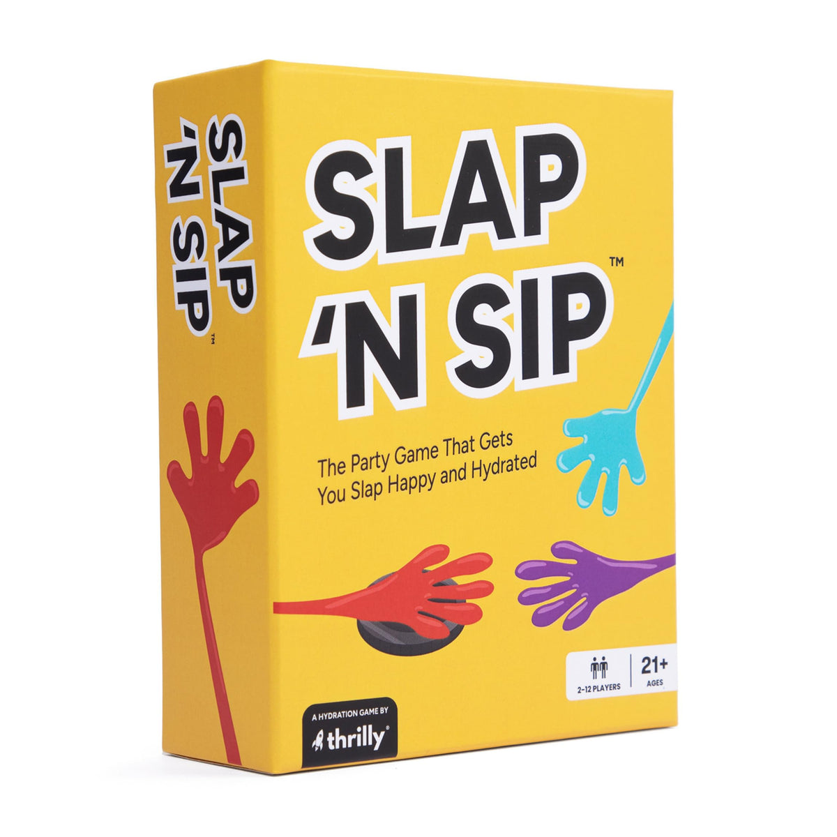 Slap N Sip sticky hand close-up ready for a party challenge