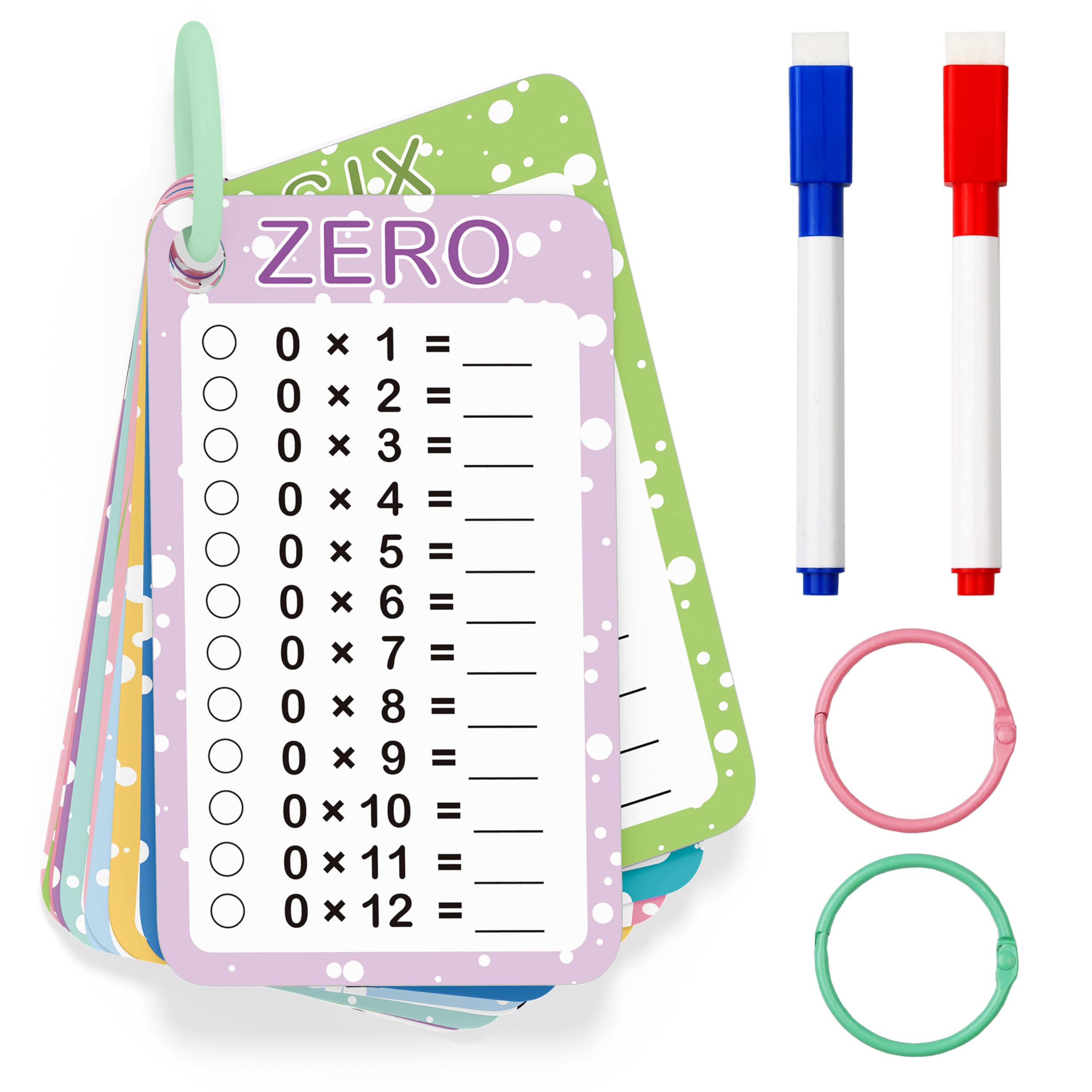 Slapaflife Multiplication Flash Cards 0-12 cover for portable on-the-go practice