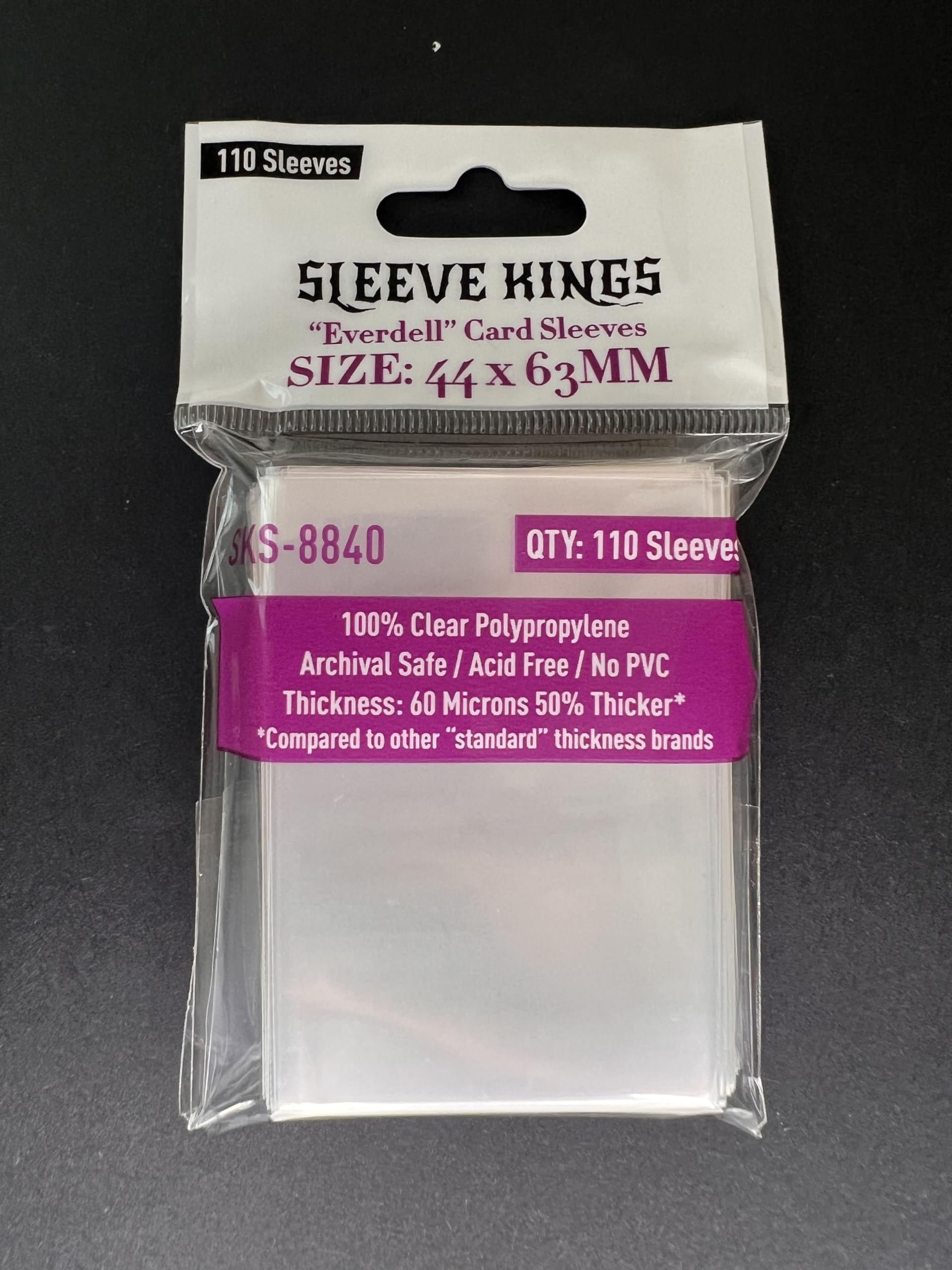 Sleeve Kings Everdell Mini sleeves 44x63mm fit for compact cards, with durable protection.