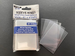 Display of Sleeve Kings Mini USA sleeves with 110 sleeves per pack for value.