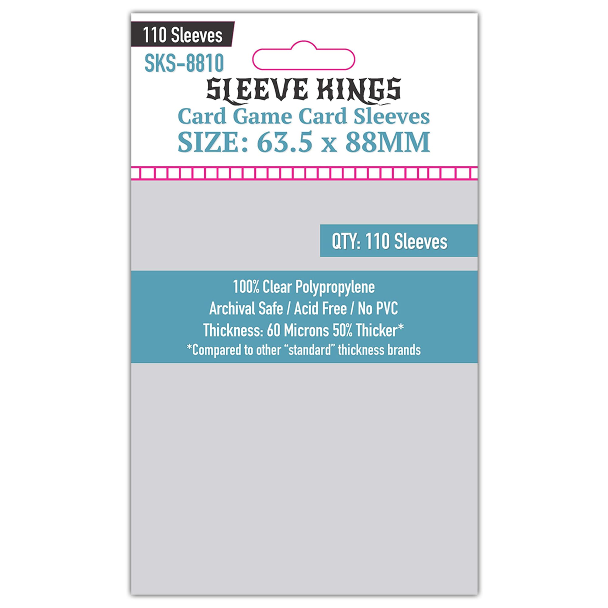 Sleeve Kings clear 63.5x88mm sleeve offers crisp visibility and protection.