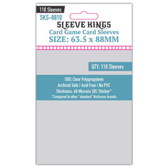 Sleeve Kings clear 63.5x88mm sleeve offers crisp visibility and protection.